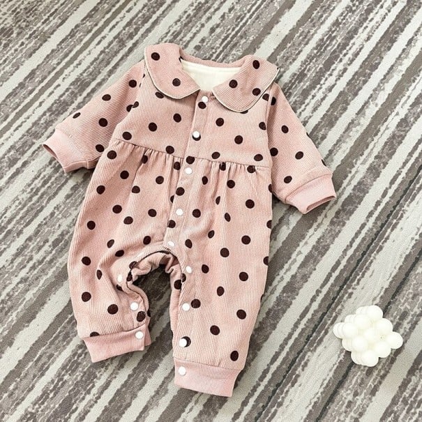 Prikket heldragt til piger T2699 rosa 6-9 måneder