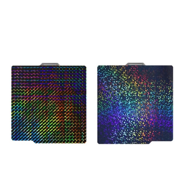 Printbed voor 3D-printer PEY Phantom-Circle 257 x 257 mm dubbelzijdig Glad stalen plaat Zwart-regenboog Bambu Lab X1 P1 A1 voor PLA 1