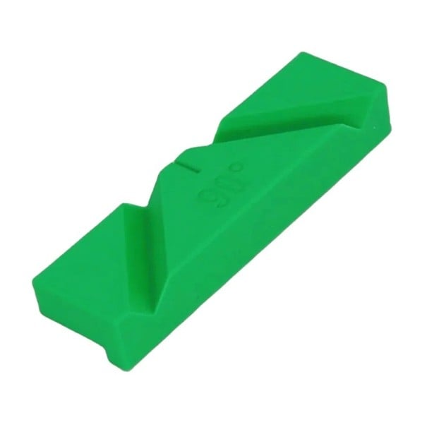 Přípravek na ostření vrtáků pro stolní brusku 6 a 8 palců úhel 90° vodítko 8,1 x 2,9 x 1,2 cm zelený na měkčí kovy i plasty do dílny 1