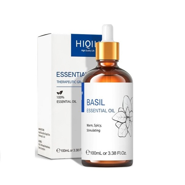 Přírodní esenciální olej Vonný olej pro úlevu od stresu Olejíček s přírodním aroma Přírodní vonná esence do difuzéru 100 ml Basil