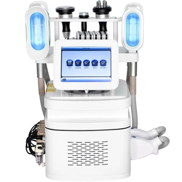 Přístroj na mrazení tuků Kryolipolýza s 360° chlazením Kavitace i RF a lipo laser Dotykový displej Bílý Na tvarování těla a zpevnění pleti 1