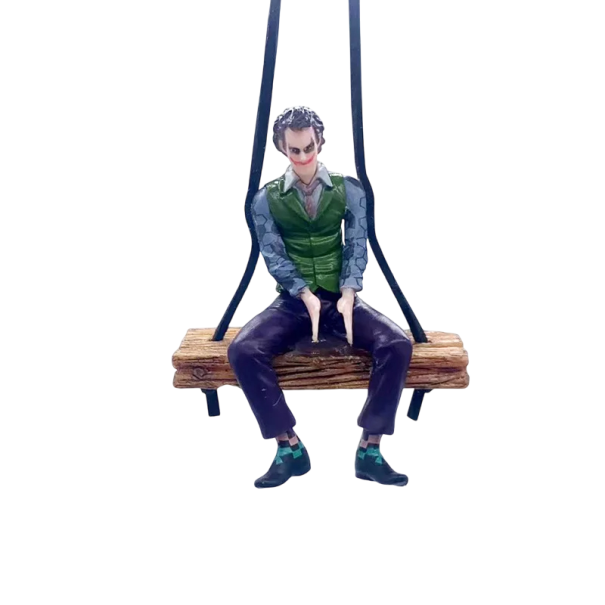 Přívěsek do auta Joker na lanu z hovězí kůže Stylowa zawieszka dekoracyjna na lusterko wsteczne Oryginalny dodatek do wnętrza samochodu dla fanów komiksów 1