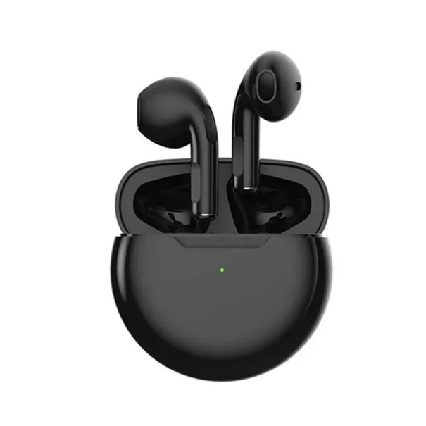 Pro6 trådløse støjreducerende hovedtelefoner vandtætte hovedtelefoner med kontrolknap Type-C kompatible med iPhone og Android 10 m rækkevidde sort