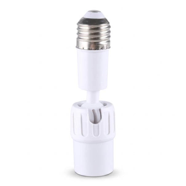Prodlužovací adaptér pro objímku E27 Otočný o 360 stupňů S kloubem pro natočení do úhlu Délka 12,5 cm Plast ABS Bílá Do lamp a svítidel 1