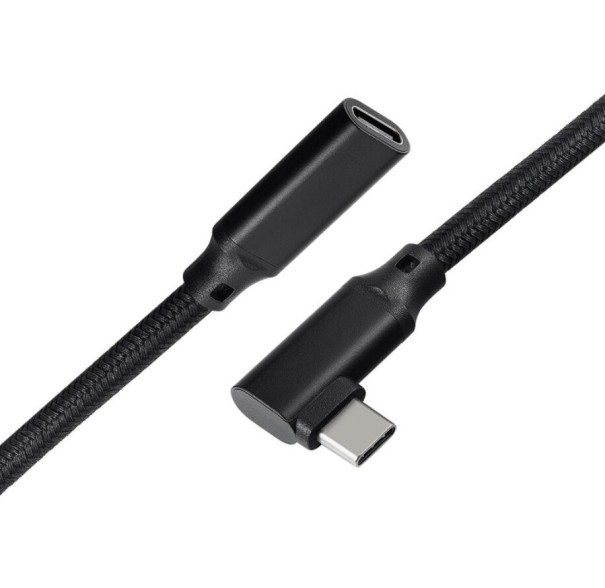 Prodlužovací lomený kabel USB-C 3.1 M/F černá 1 m