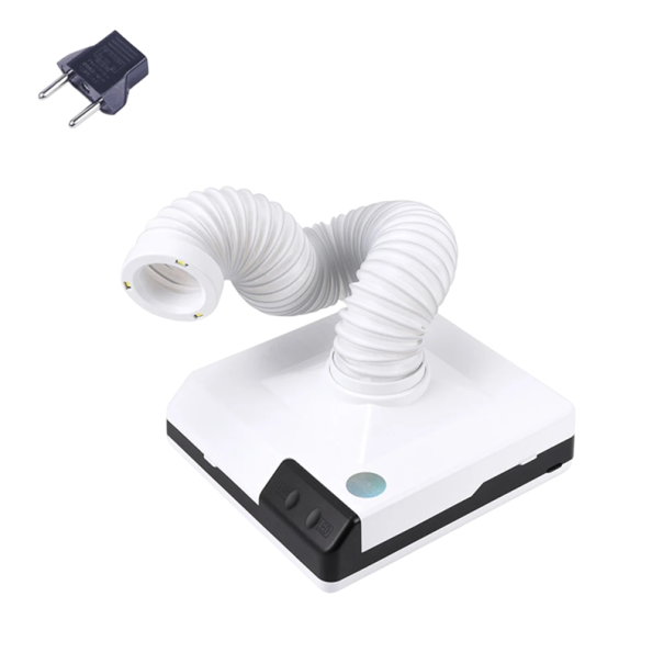 Professional 60W Nail Dust Vacuum for Manicure and Pedicure White Dust Collector with Low Noise 45 dB Built-in Filter and Tube EU Plug 1