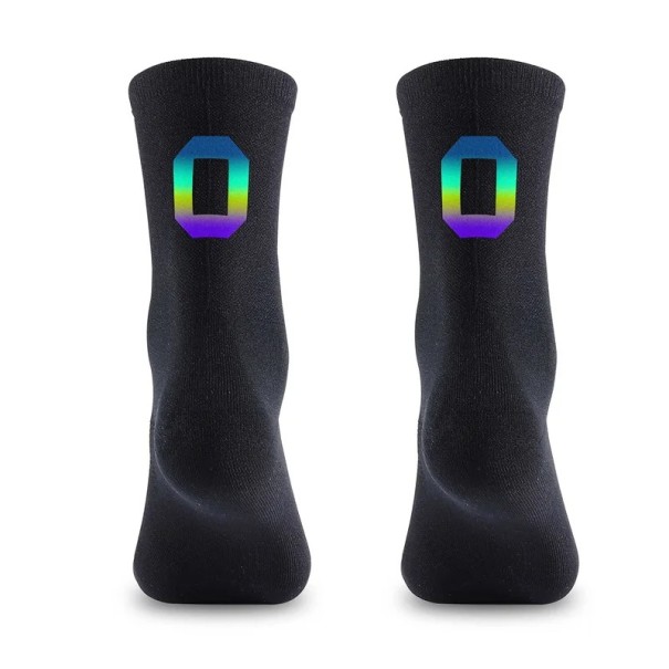 Professional Black Sports Socks Unisex EU 39-46 Reflective Cycling Outdoor Breathable Nylon Knee-High 0