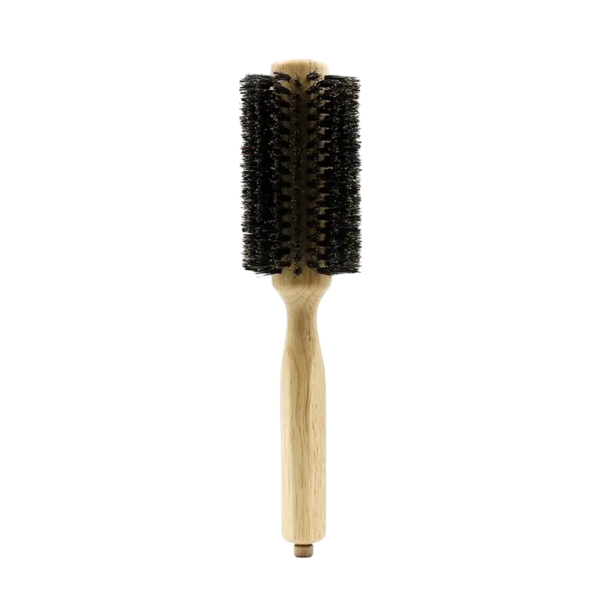 Professional Round Hairdressing Brush with Boar Bristles Wooden Handle 23×5.5×12 cm Styling Brush for Smooth Wavy and Curly Hairstyles 1