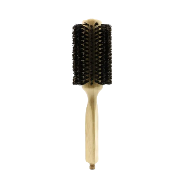 Professional Round Hairdressing Brush with Boar Bristles Wooden Handle 23.5×6.5×12 cm Styling Brush for Smooth Wavy and Curly Hairstyles 1