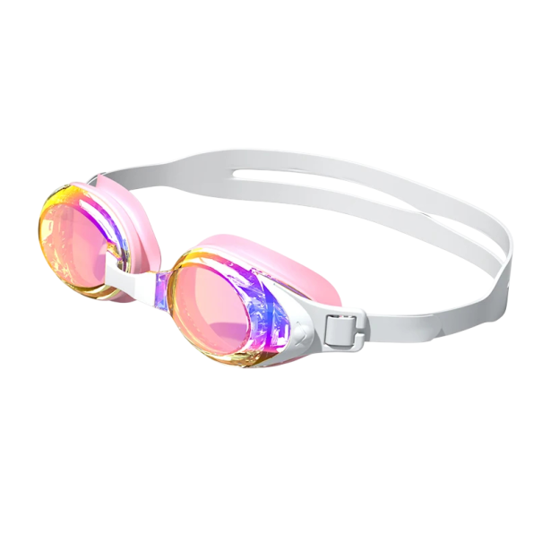 Professional Swimming Goggles UV Protection Anti-Fog Silicone Frame Polycarbonate Lenses Adjustable Strap Racing Goggles pink