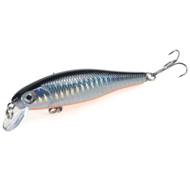 Professionel fiskemad med wobbler og tre kroge 8,5 cm 9,2 g Realistisk synkende kunstmad med trekroge Spinnende wobbler til gedde, sandart og aborre sort