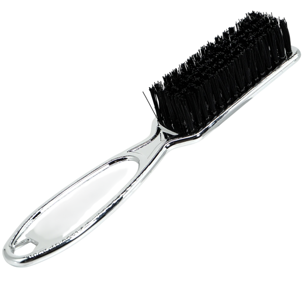 Professionel hår- og skægbørste 13,5 x 2,5 x 1,8 cm Nylonbørster Plastikhåndtag Blid styling Pleje af skæg og frisure sølv