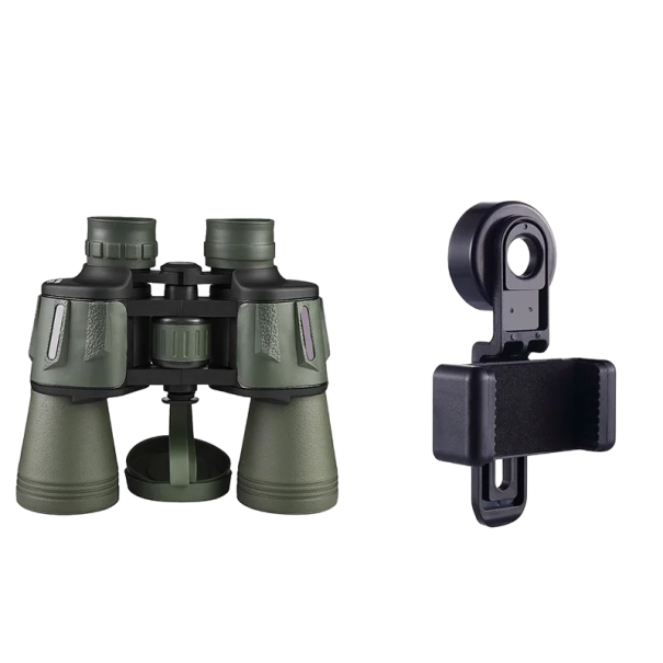 Professionel langdistancekikkert med mobiltelefonholder Kraftig HD-natkikkert BAK4-glas 20x50mm grøn