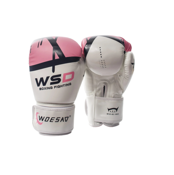 Professionele bokshandschoenen 12 oz bokstrainingshandschoenen geschikt voor mannen wit-roze