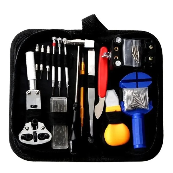 Professionele horloge reparatie gereedschapsset in een koffer Meer dan 15 gereedschappen Batterij vervangen, pennen, demontage van kappen, banden en uurwerken 1
