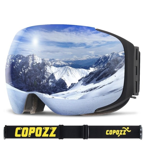 Professionele skibril met spiegeleffect Ski- en snowboardbril met UV400-bescherming Anti-condens skibril voor helm met stoffen etui 8