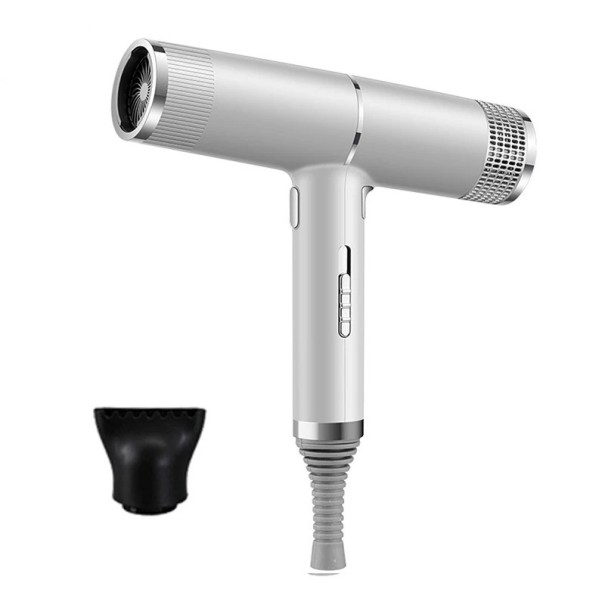 Professionell hårtork med infrarött ljus och jonisator 24,5 x 20 x 4,5 cm Höghastighetsfön 1000 W EU-kontakt vit