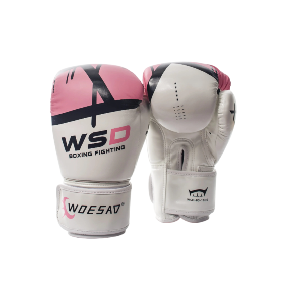 Professionelle Boxhandschuhe 6 oz. Boxtrainingshandschuhe geeignet für Kinder von 6 bis 11 Jahren weiß-rosa