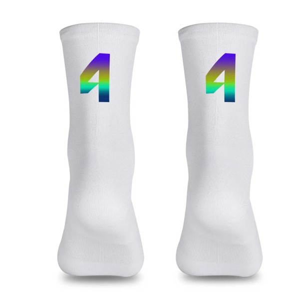 Professionelle hvide kompressionssportssokker unisex EU 39-46 reflekterende åndbare cykling udendørs nylon knæhøje 4