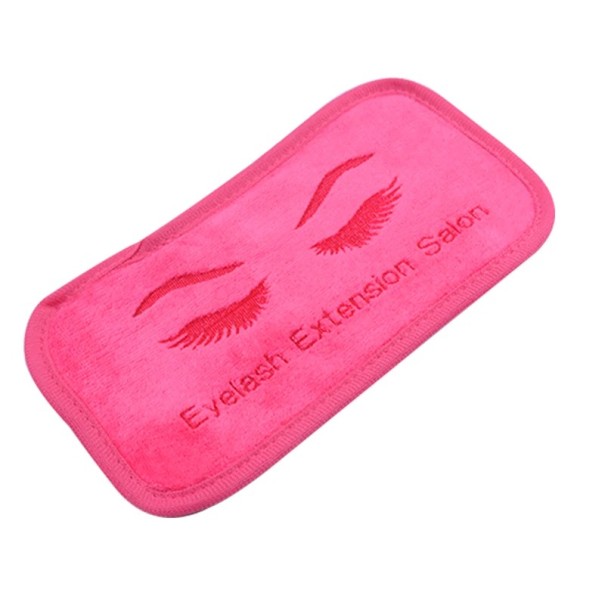 Professionelle kosmetische Gesichtsunterlage Weiches Handtuch für die Stirn Halter für künstliche Wimpern Salonunterlage mit Augen- und Augenbrauenmotiv rosa