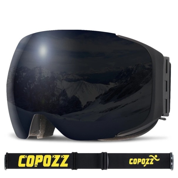 Professionelle Skibrille Spiegeleffekt UV400 Skifahren Snowboardbrille Antibeschlag-Dichtungshelm Skibrille mit Stoffetui 1