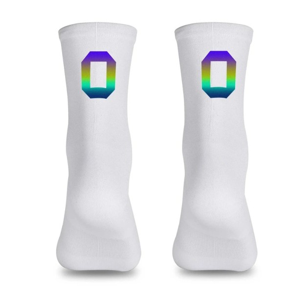 Professionelle weiße Kompressions-Sportsocken Unisex EU 39-46 reflektierend atmungsaktiv Radfahren Outdoor Nylon kniehoch 0