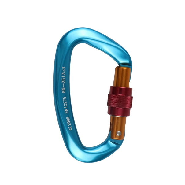 Professioneller Kletterkarabiner 25 kN Typ D Karabiner 10 x 5,6 cm blau