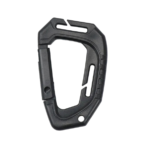 Professioneller Kletterkarabiner, 90 kg, D-Typ-Karabiner, 8,5 x 5,6 x 0,7 cm, Kletterausrüstung schwarz