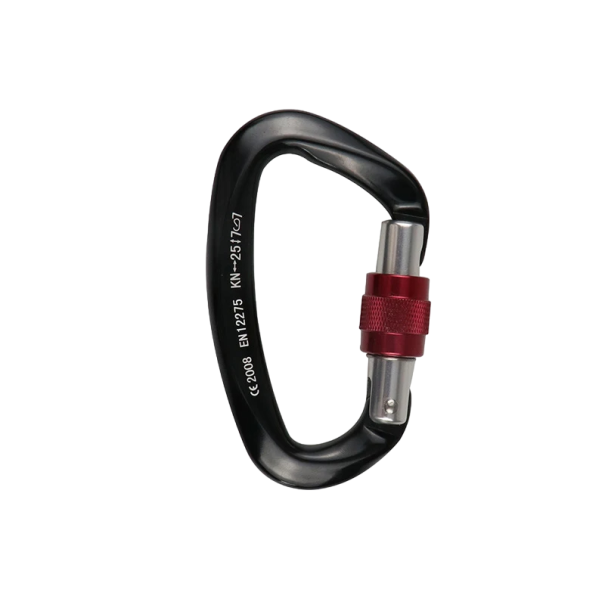 Professzionális hegymászó karabiner 25 kN D típusú karabiner 10 x 5,6 cm fekete