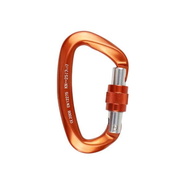 Professzionális hegymászó karabiner 25 kN D típusú karabiner 10 x 5,6 cm narancs