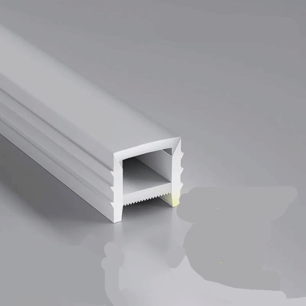 Profil LED din silicon 1 m Fără margine 10 x 10 mm Flexibil cu difuzor Pentru încastrare în canelură Alb Pentru bandă LED Fără bandă LED 1