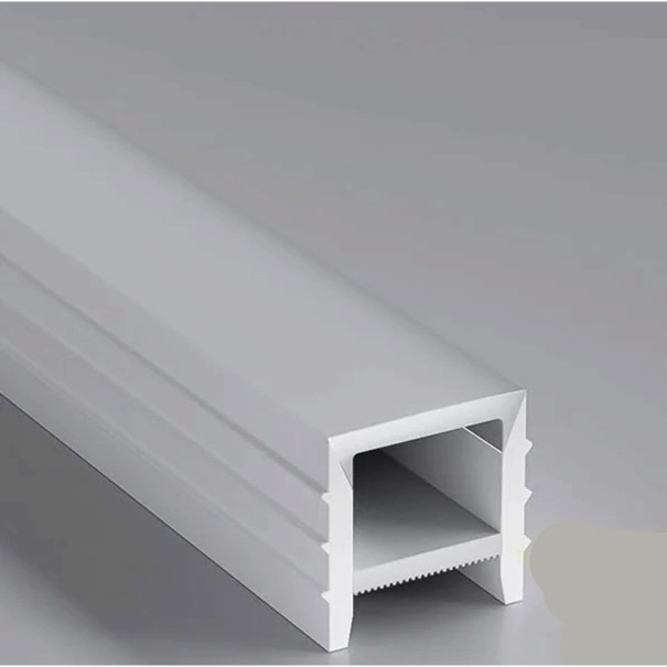 Profil LED din silicon fără margine 12 x 12 mm Partea superioară 13 mm Lungime 1 m Flexibil Cu difuzor În canal Bălțat Fără bandă LED 1