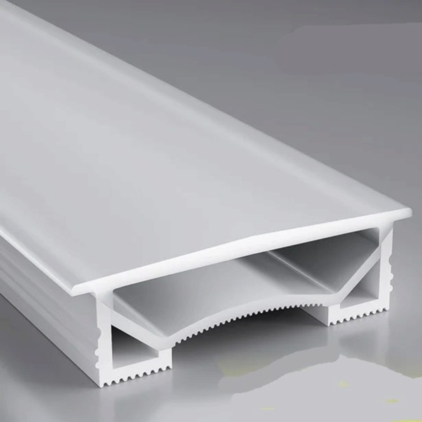 Profil LED silikonowy 70 x 25 mm Biały lem 80 mm Długość 1 m Elastyczny Z dyfuzorem Montaż wpuszczany do rowka Dla taśmy LED Bez taśmy LED 1