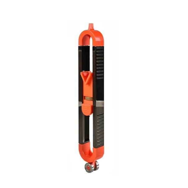 Profil-Lineal verstellbar mit Verriegelung aus ABS Metall in Schwarz-Orange zur Formkopie von Fliesen, Laminat und Teppichen