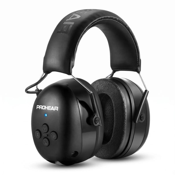 PROHEAR 037 Bluetooth 5.0 Gehörschutzkopfhörer Elektronische Gehörschützer Batterie 1500 mAh Laufzeit über 40 h AUX Für Musik und Anrufe schwarz