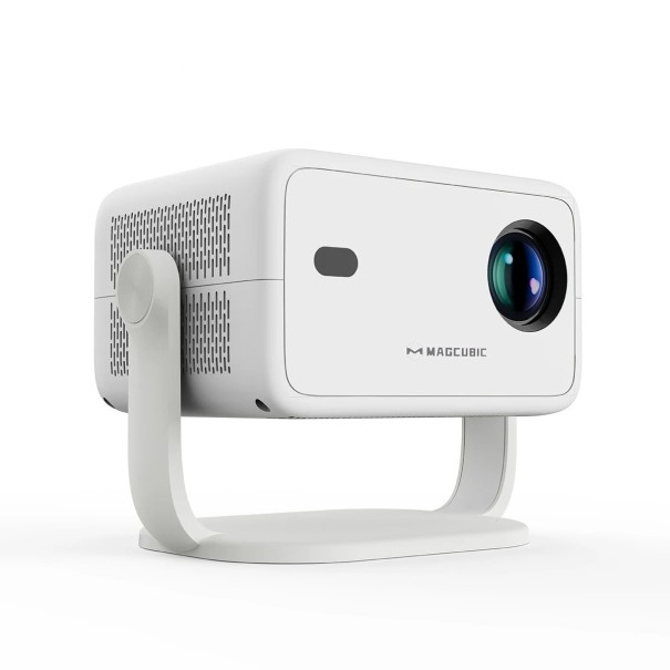 Projecteur de cinéma portable 650ANSI natif 1080P Android WiFi6 BT5.4 mise au point automatique rotatif à 360° blanc pour home cinéma 1