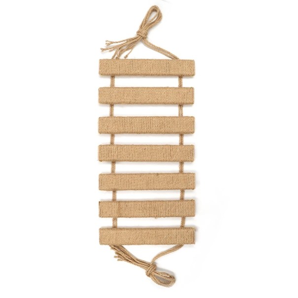 Prolăzătoare pentru pisici cu scară și zgârietură suspendată 50 x 25 cm cu sfoară de sisal bej pentru cușcă pisică și pisoi utilizare casnică 1