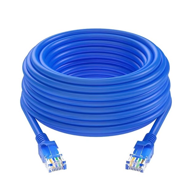 Propojovací ethernet LAN kábel RJ45 1000 Mbps 20 m árnyékolt hálózati kábel routerhez, számítógéphez és játékkonzolhoz, stabil kapcsolat kék