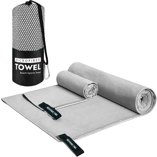Prosop de sport cu uscare rapida Prosop de sala de sport Prosop de plaja cu uscare rapida 40 x 80 cm gri