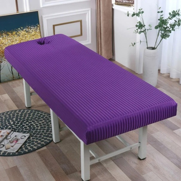 Prostěradlo na masážní lehátko 185x70 cm Elastický ochranný potah SPA Wellness Kosmetika Hygienický prodyšný materiál fialová
