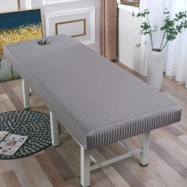 Prostěradlo na masážní lehátko 190x70cm Elastický ochranný potah SPA Wellness Kosmetika Hygienický prodyšný materiál šedá