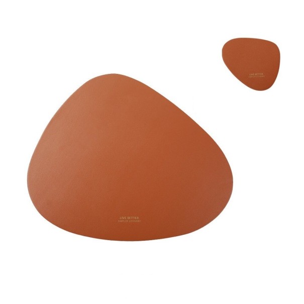 Prostírándia de pele sintética 2 pcs castanho