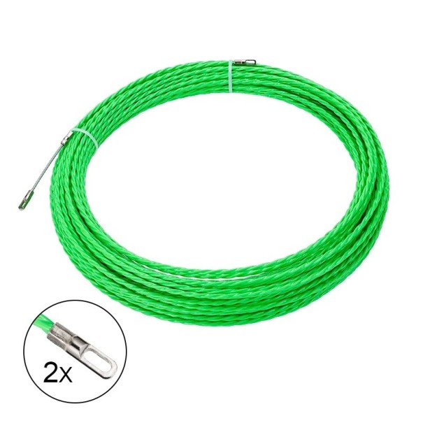 Protahovací kabel 5 mm × 30 m vodičů POM vlákno stahovák kabelů zelený pro elektroinstalace v trubkách zdech a kanálech 1