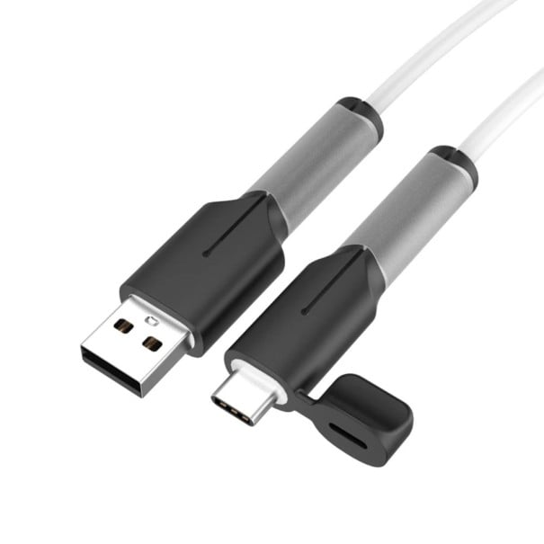 Protección de silicona para cables contra roturas Funda protectora para cable Tipo A a Tipo C Funda flexible para mayor durabilidad negro