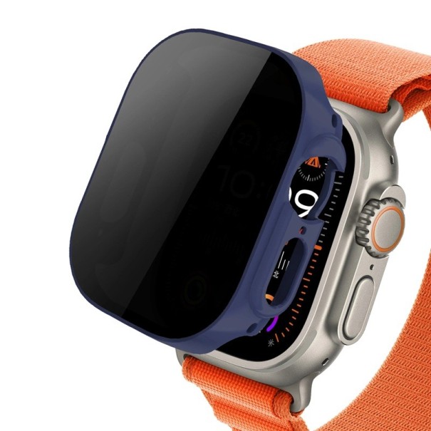Protecție discretă pentru display Apple Watch 40 mm Series 4 5 6 SE Carcasă anti-spion din sticlă întărită capac de protecție iWatch cu protecție a intimității albastru marin