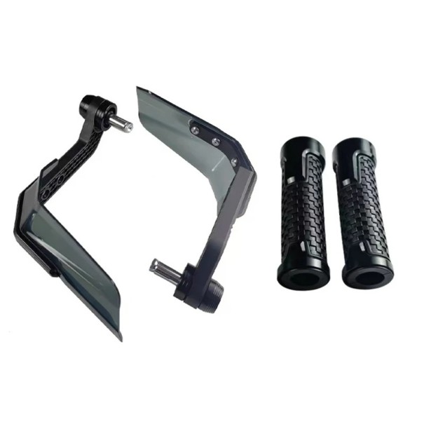 Protecție universală împotriva vântului pentru ghidonul motocicletelor, scuterelor și bicicletelor electrice, protecție pentru manete de frână, întărire din aluminiu și set de mânere negru