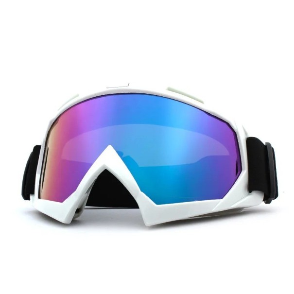 Protectie UV400 Ochelari de schi rezistenti la vant cu filtru oglinda Ochelari de schi cu oglinda pentru snowboard, anti-ceata, 18,5 x 5,7 cm albastru