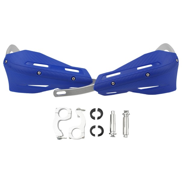 Protecții universale pentru mâini la ghidonul motocicletei 22–28 mm, scuturi colorate rigide cu întărire metalică, protecție împotriva vântului și impactului albastru