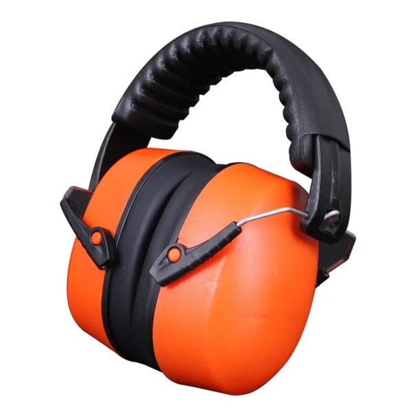 Protection auditive Casque réglable pour la protection des oreilles Atténuation du bruit confortable Taille universelle Design léger et pliable orange