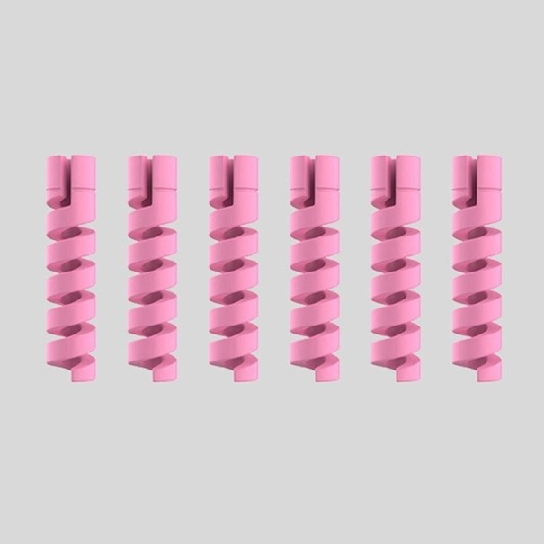 Protection de connecteur de câble spirale 6 pcs rose